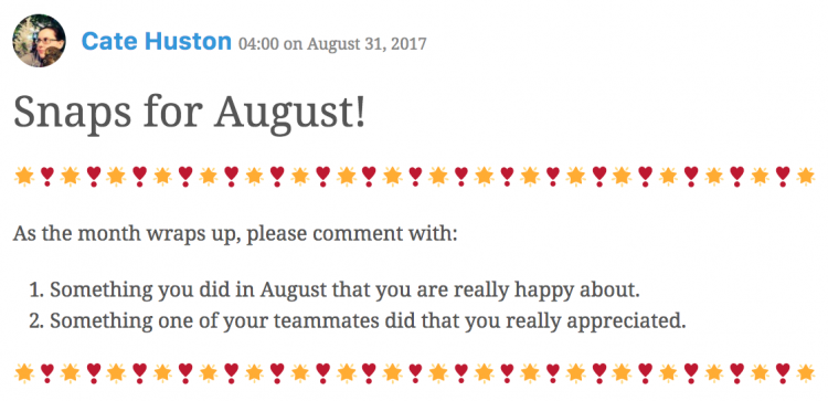 Monthly Rituals: Snaps