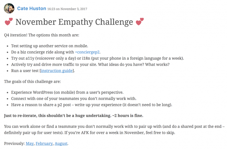 Quarterly Rituals: Empathy Challenge