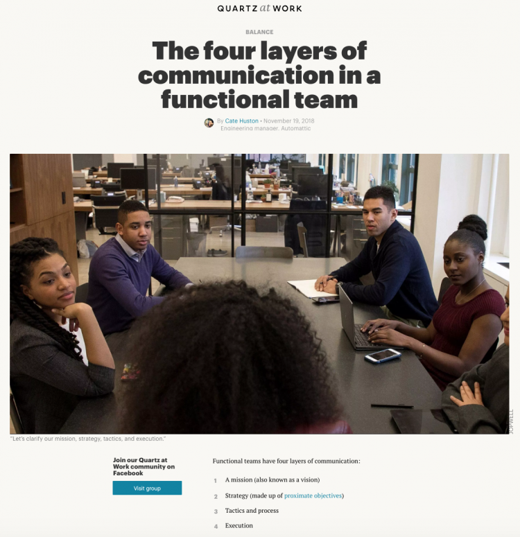 The four layers of communication in a functional team