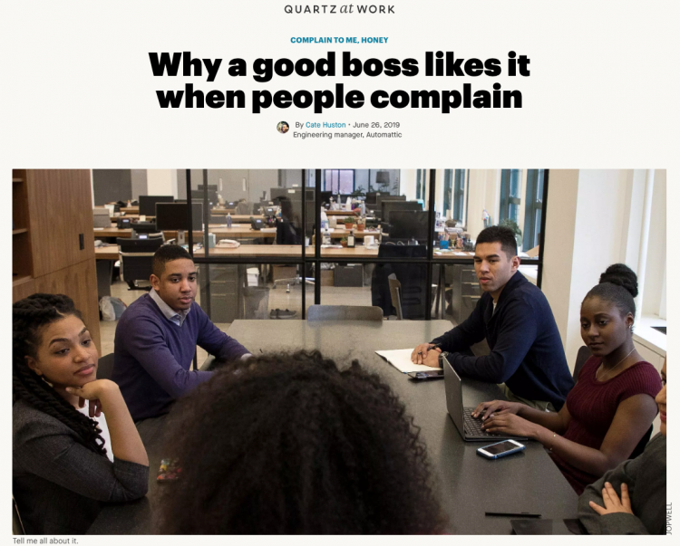 Why a good boss likes it when people complain