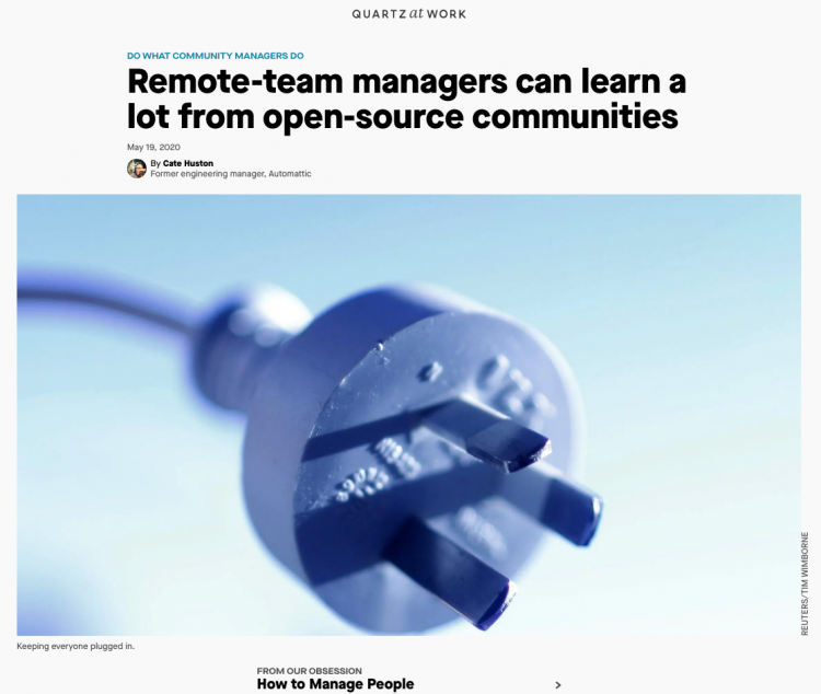 Remote-team managers can learn a lot from open-source communities